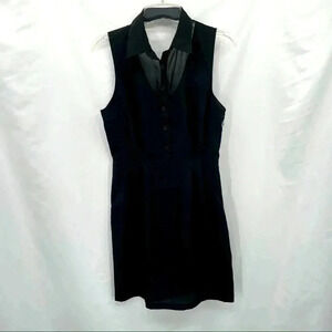Yaya Women’s Black Open Back Dress Medium Lightweight Sleeveless Button Zipper